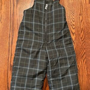 Circo Size 12 Months Snow Bibs - Black with Blue Plaid